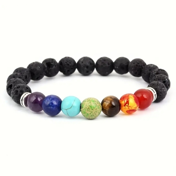 Chakra Lava Stone NIP Essential Oil Diffuser Bracelet - Picture 4 of 4